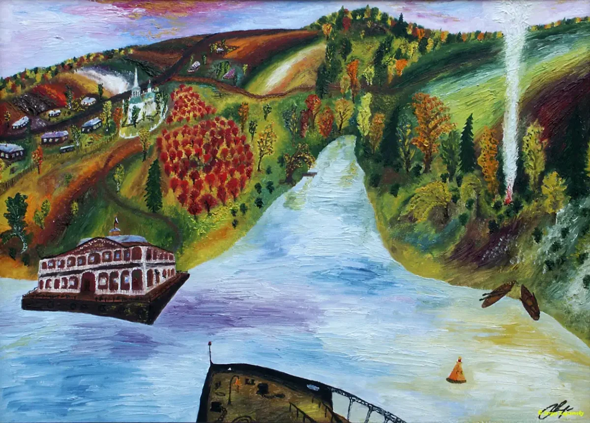 Река Волга рисунок