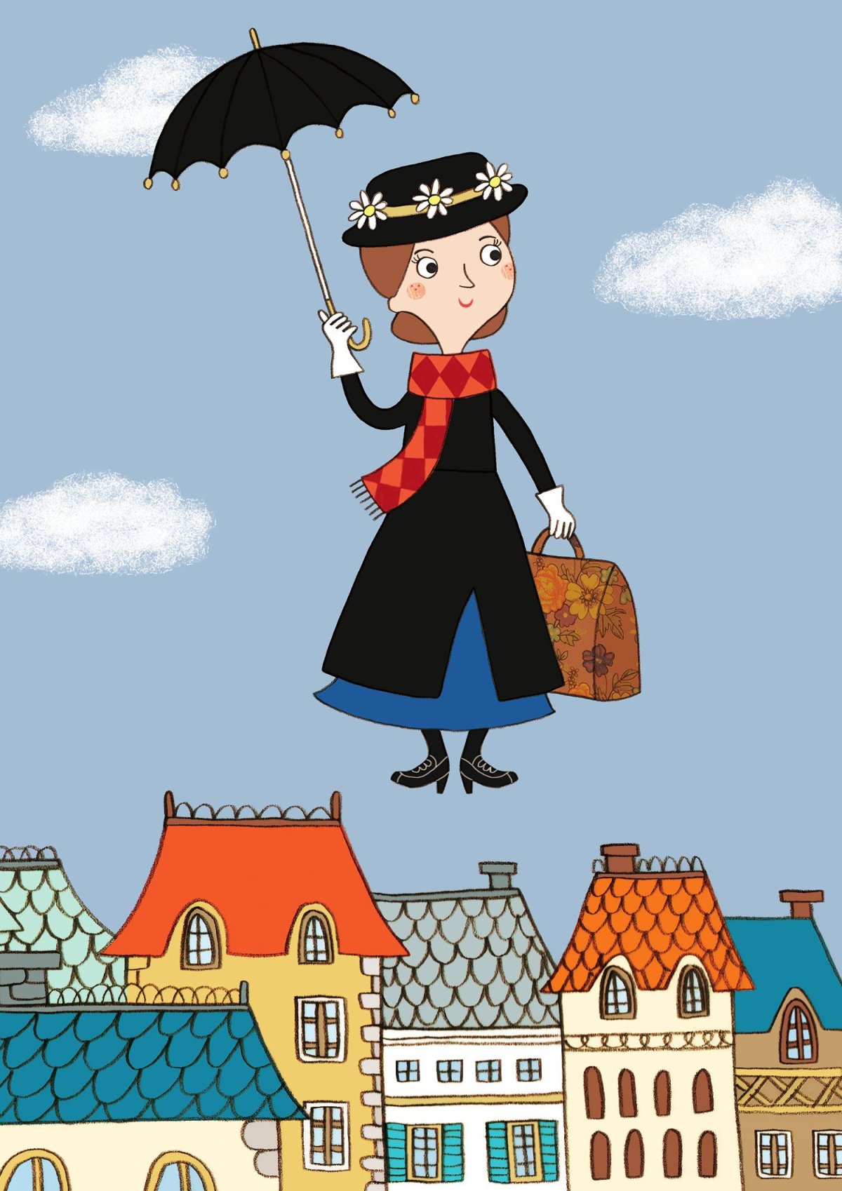 Мэри Поппинс с детьми