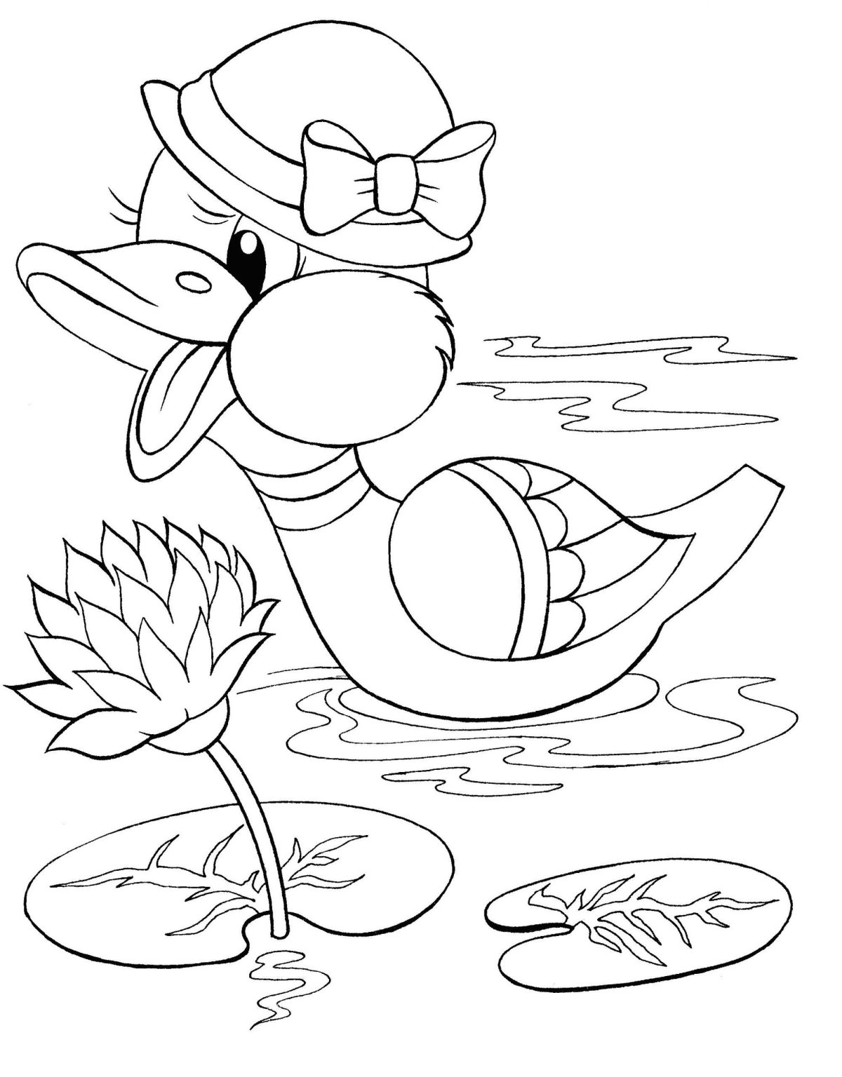 Утка раскраска