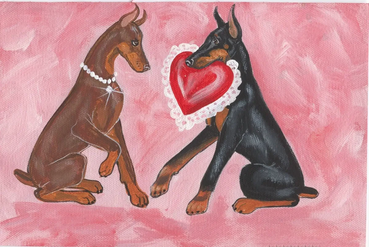 Доберман рисунок