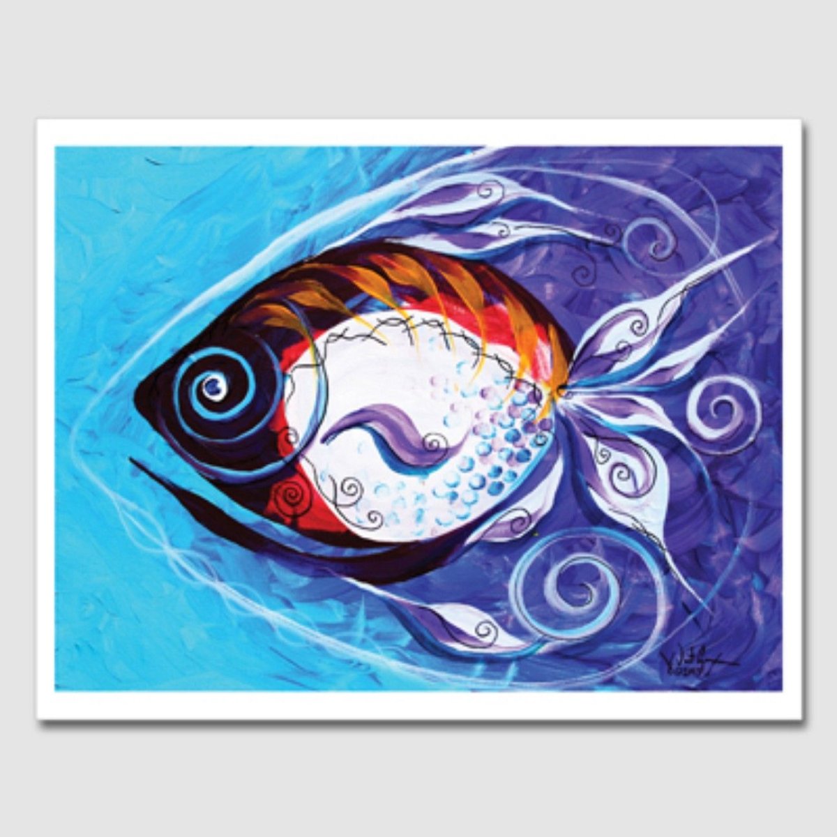 Абстрактные рыбы в стиле батик
