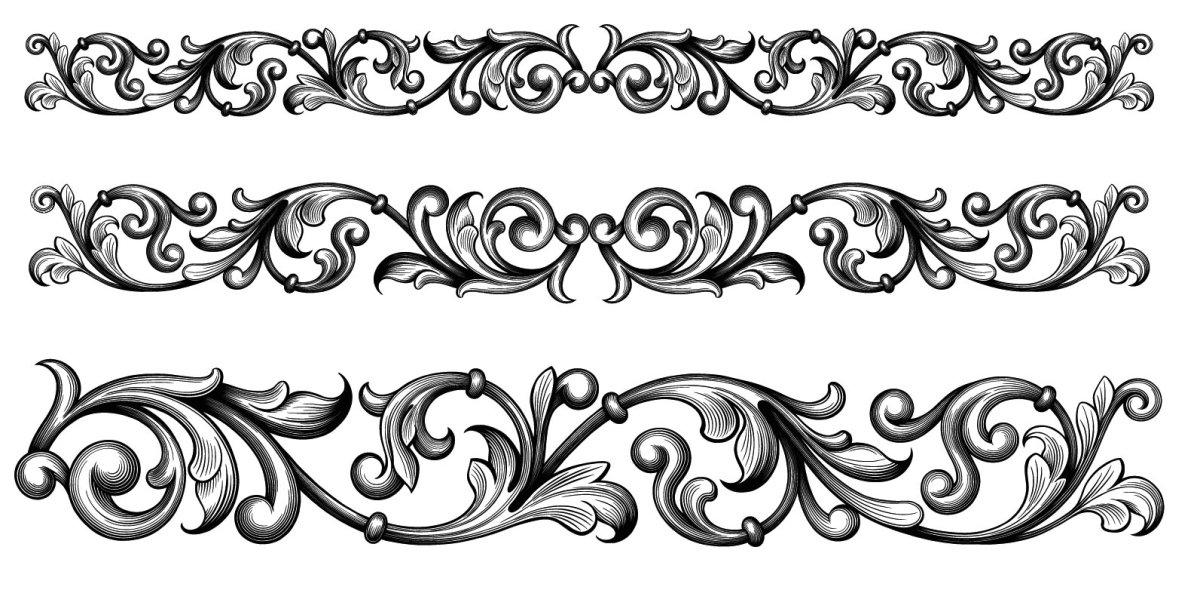 Орнамент Барокко в полосе