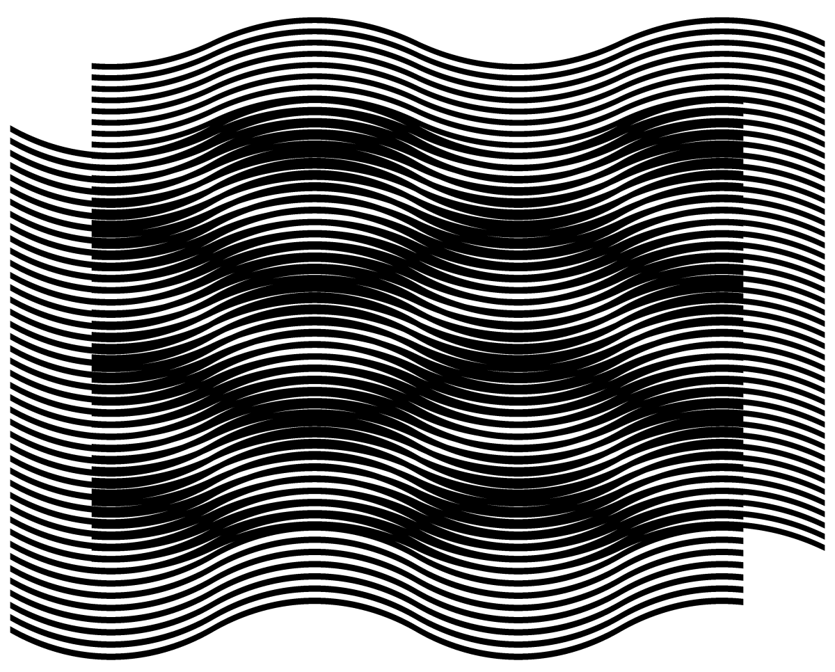 Постер волнистые белые линии