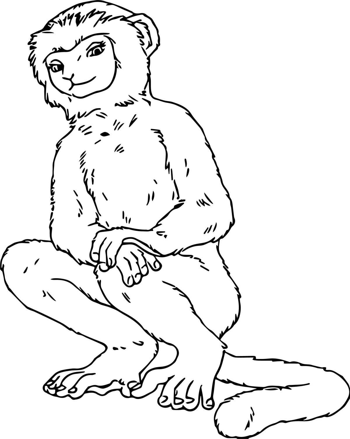 Обезьянка раскраска для детей