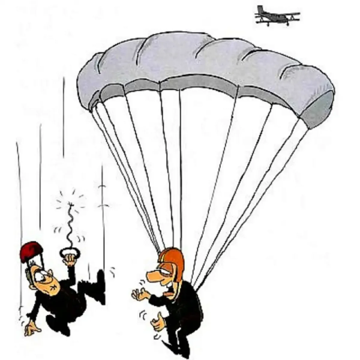 Смешной парашютист рисунок