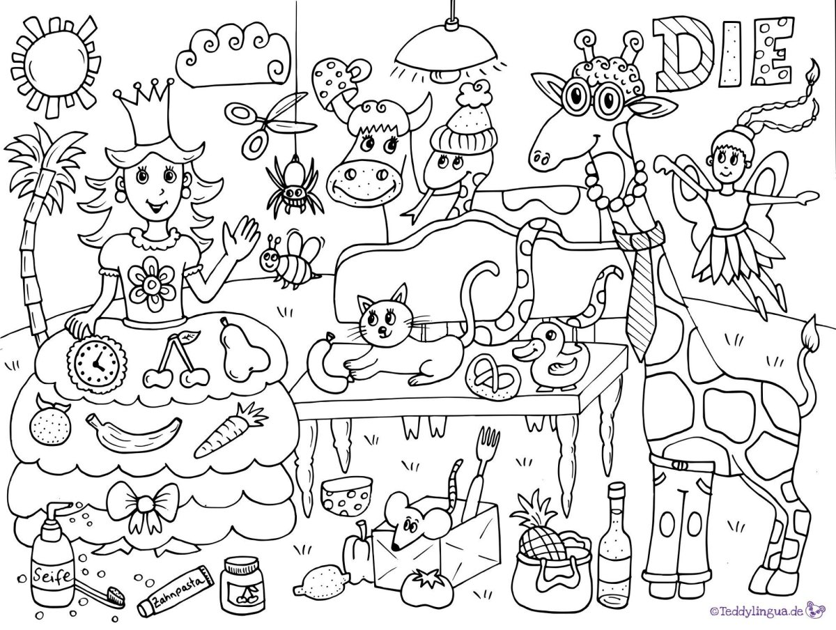 Раскраска на немецком языке