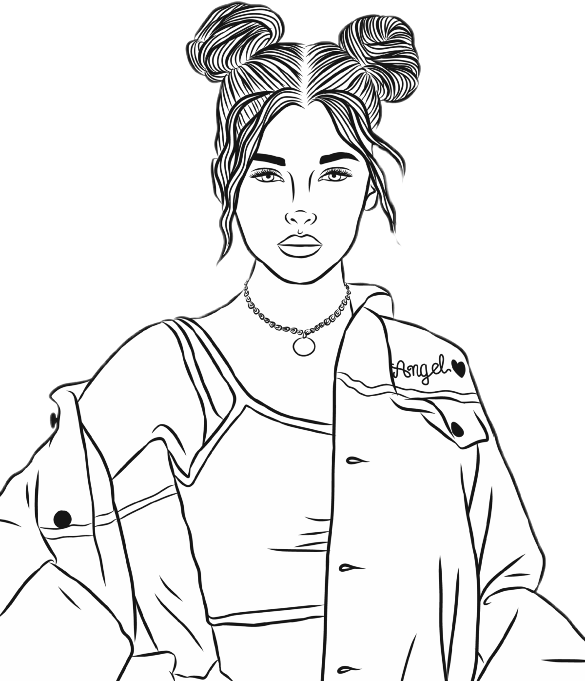 Раскраски модные девушки
