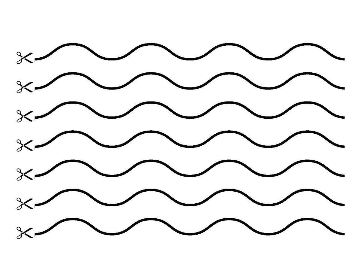 Волнистые линии для вырезания детям