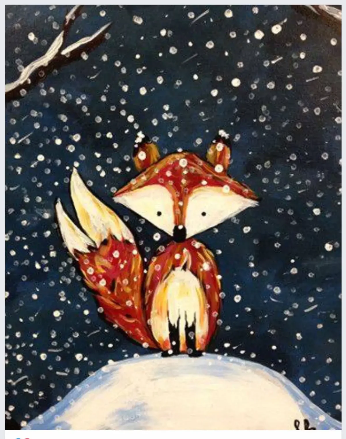 Лиса гуашью для детей