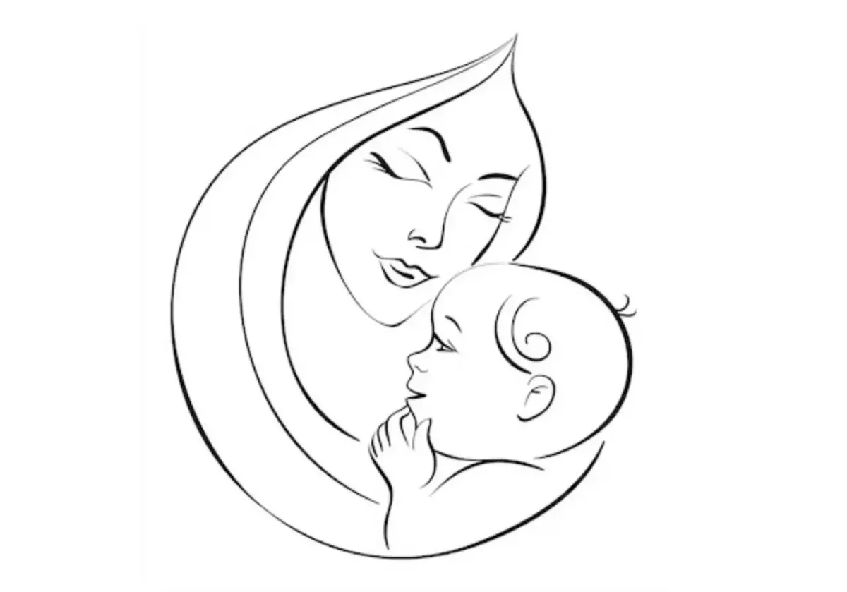 Раскраски мама и дочка на прогулке