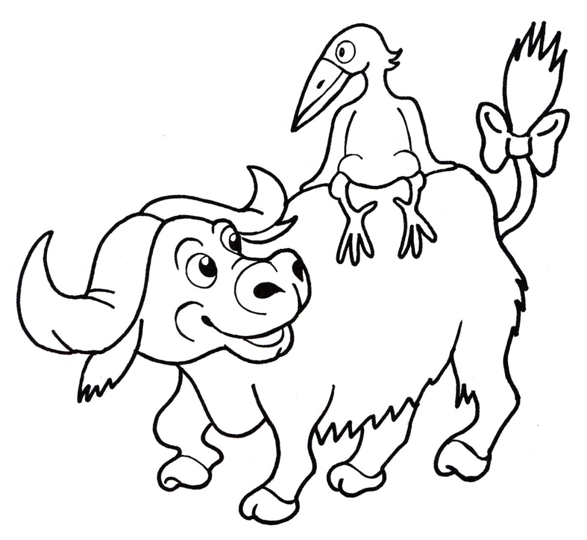 Бычок раскраска для малышей