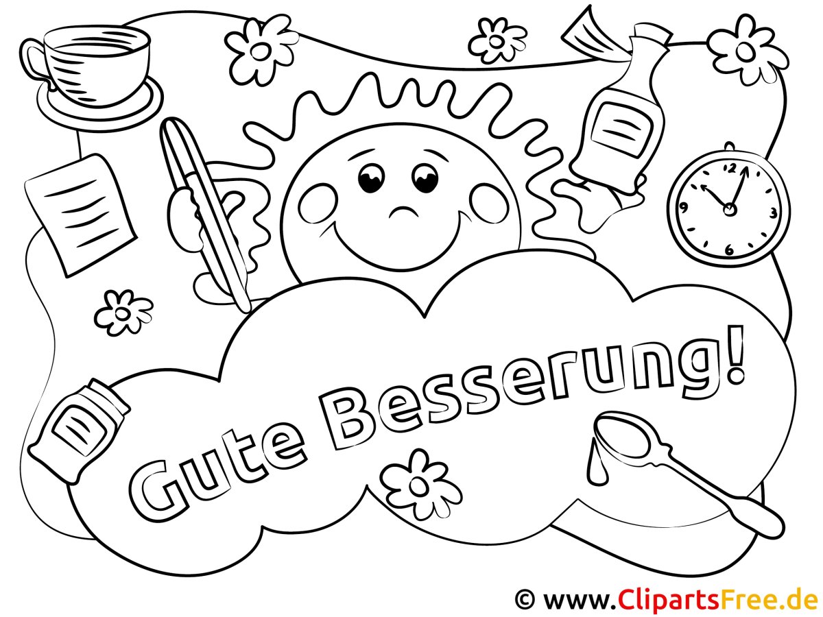 Раскраска выздоравливай