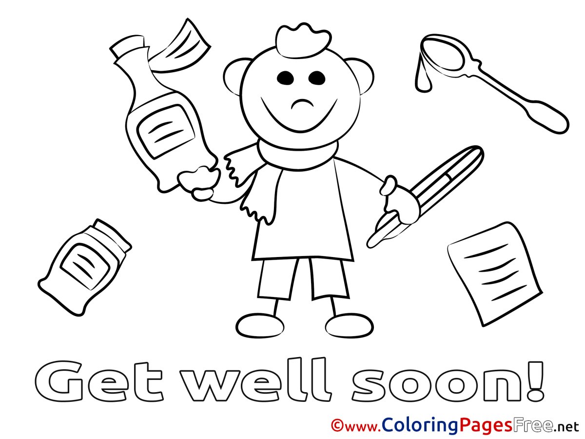 Coloring Pages get well Cards