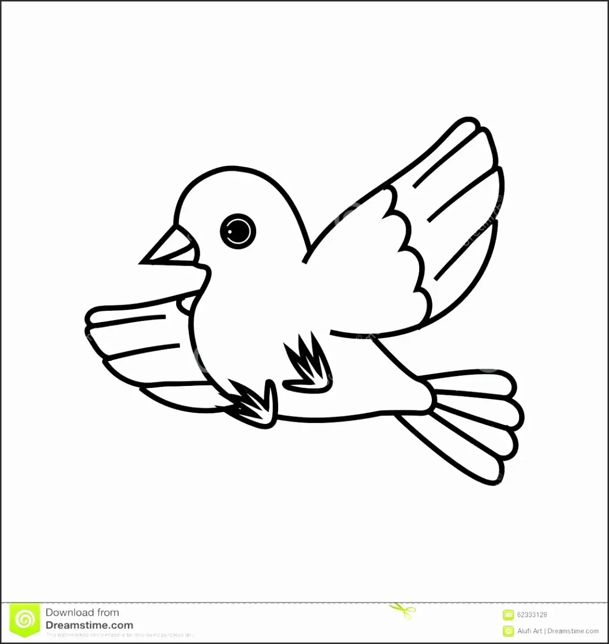 Птица на ветке раскраска