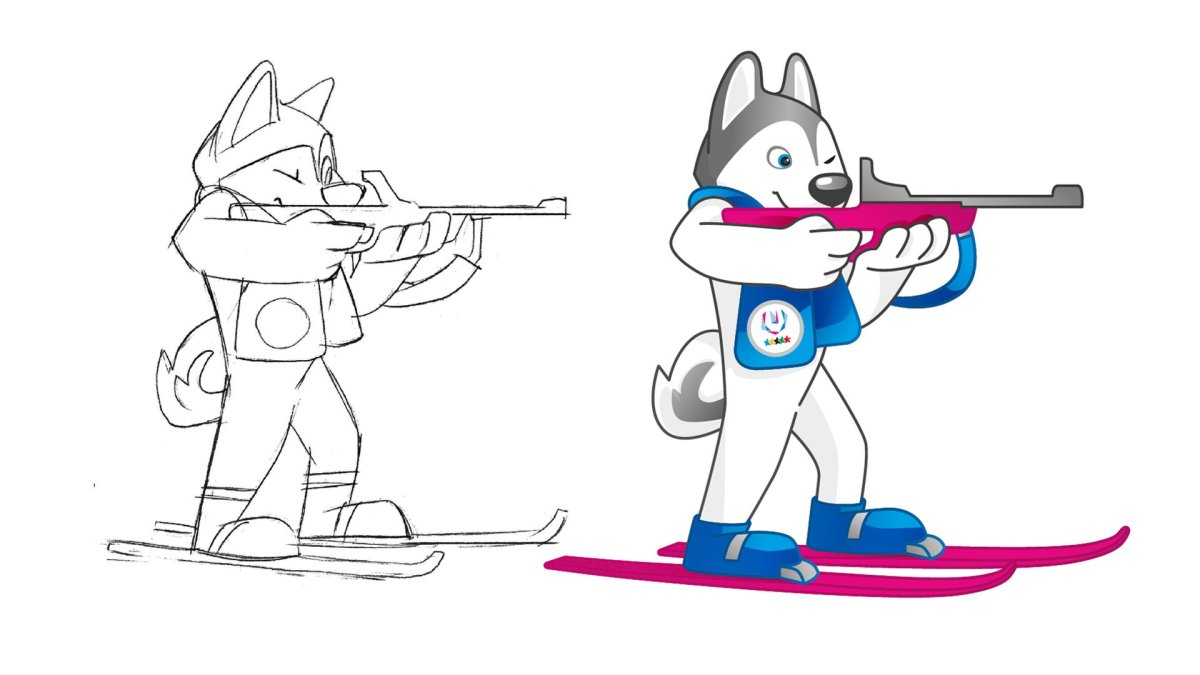 Биатлон рисунок