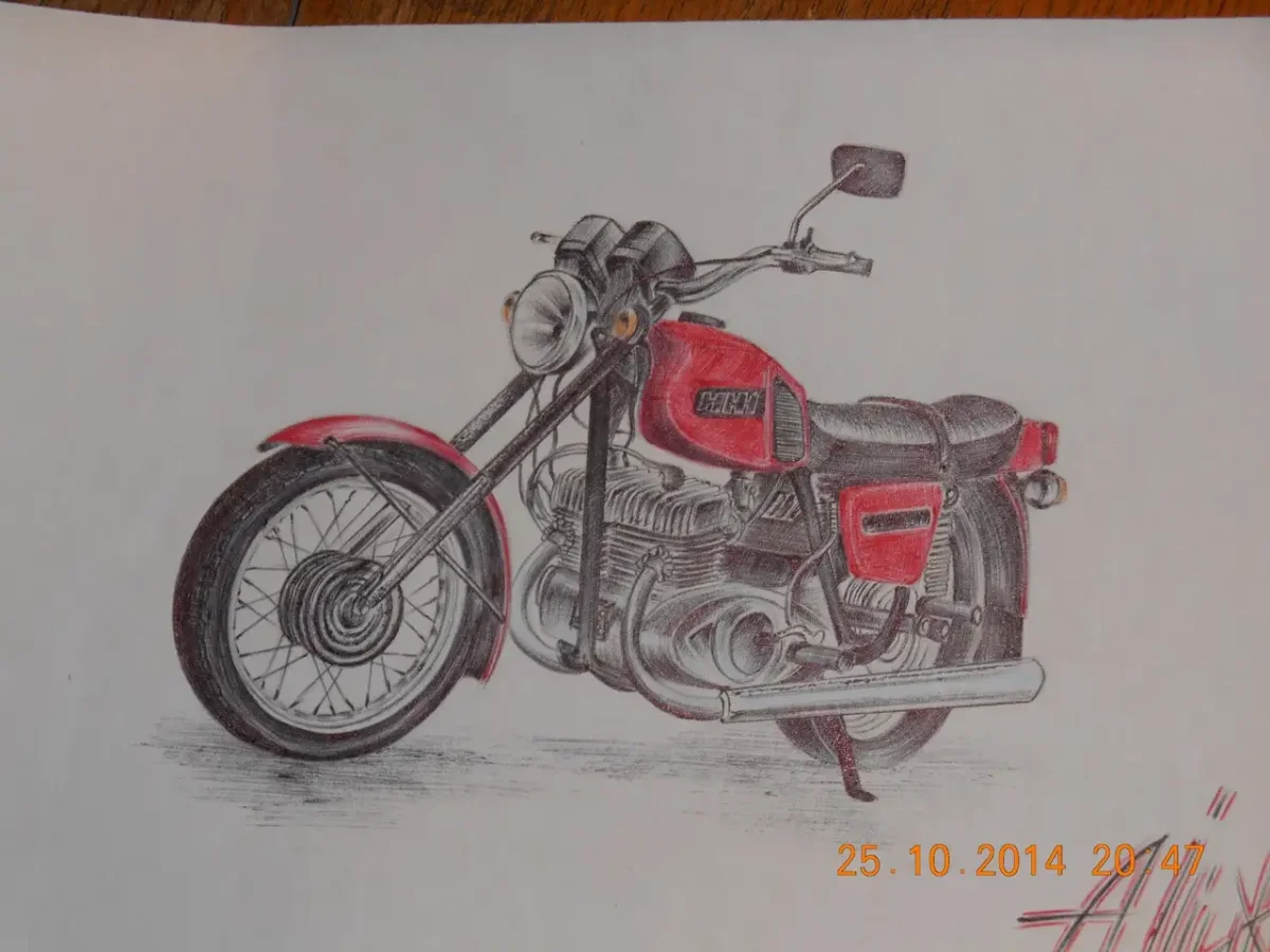 Мотоцикл ИЖ Планета 5 зарисовка