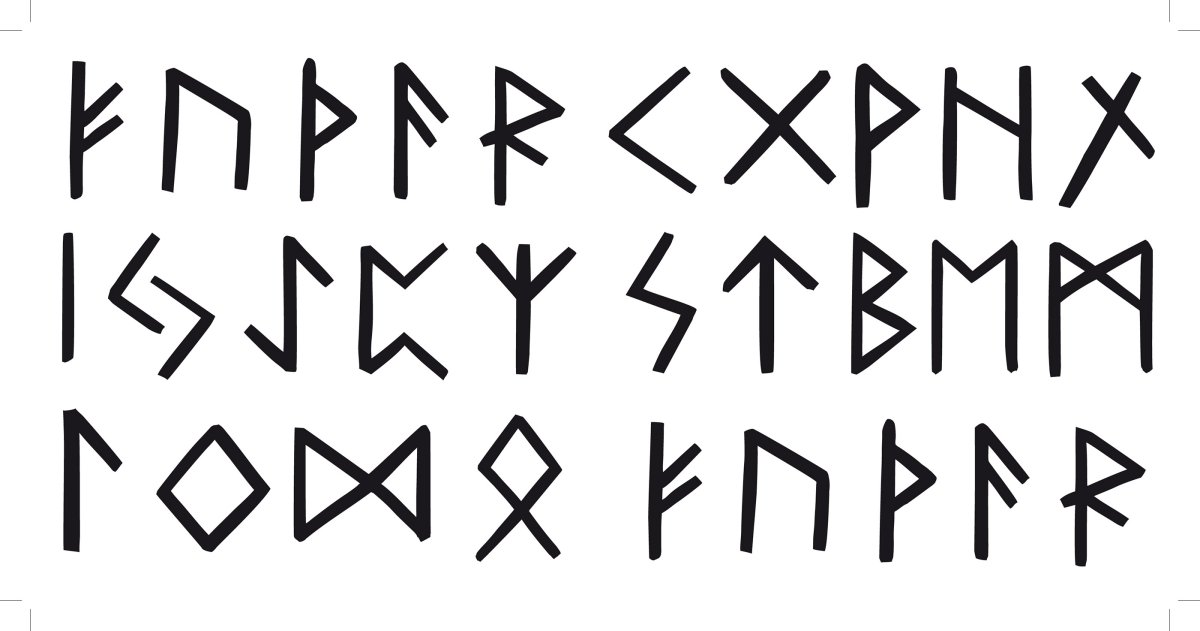 Руны на белом фоне