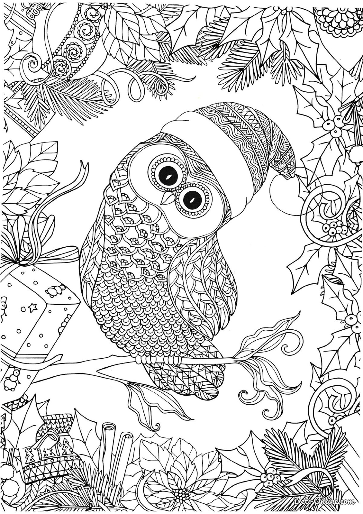 Зимние раскраски антистресс