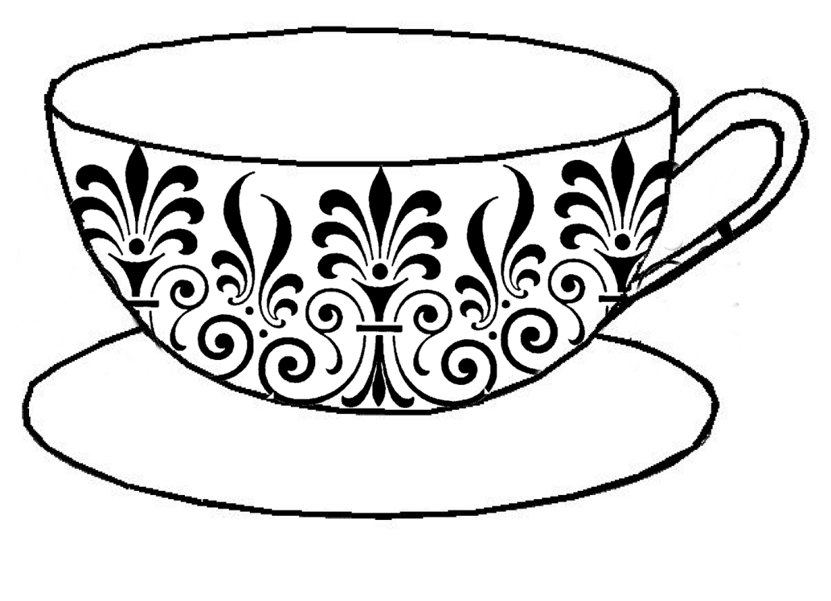 Раскраска чайник хохлома