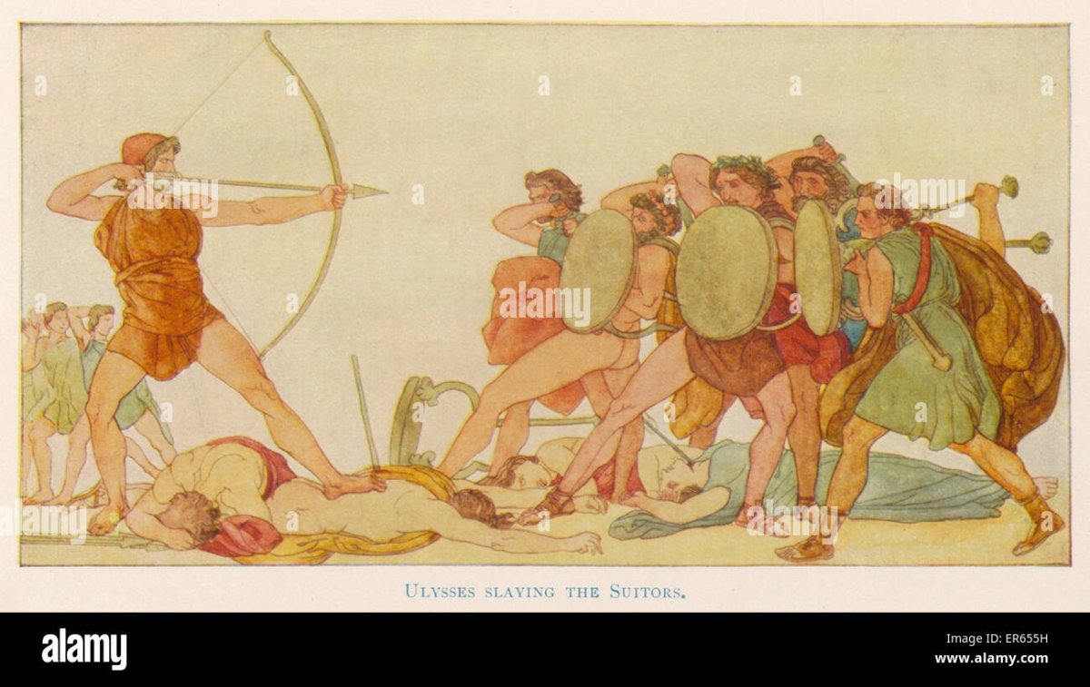 Одиссей и женихи Пенелопы картины