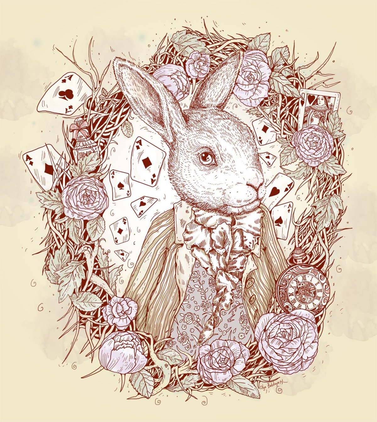 Белый кролик иллюстрация