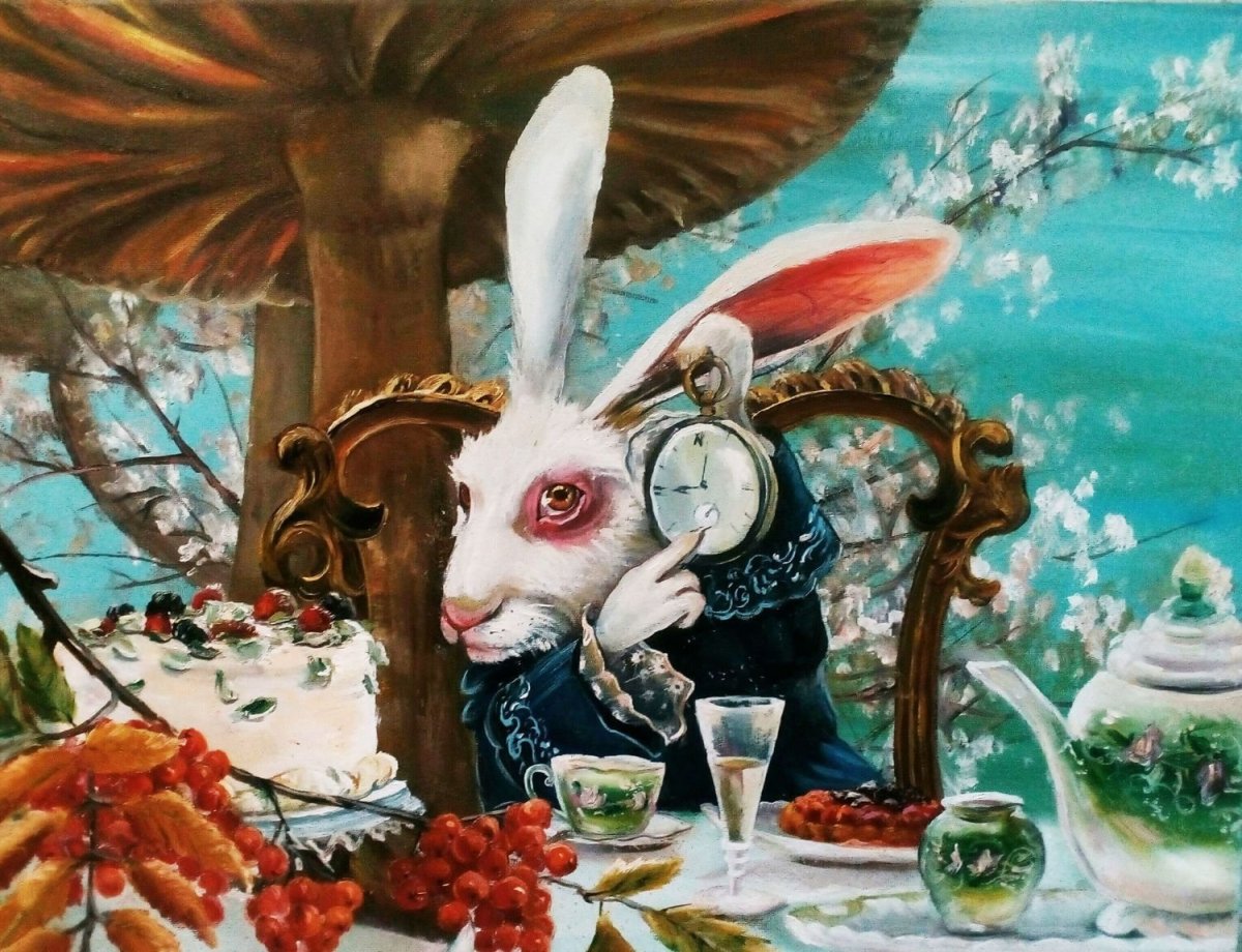 Белый кролик из сказки Алиса в стране чудес