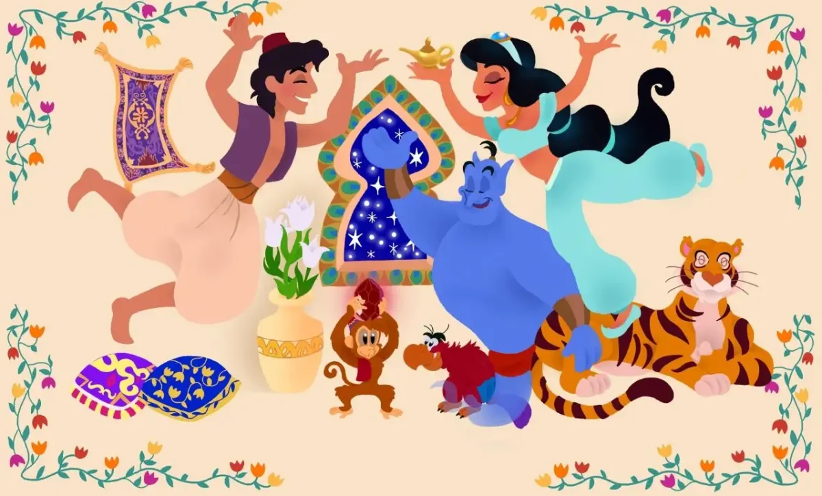 Алладин рисунок цветной