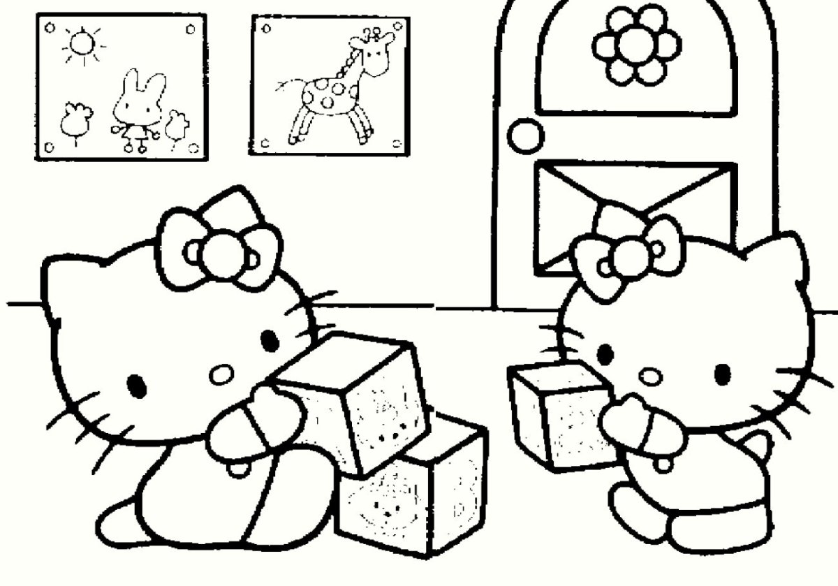 Хелло Китти раскраска