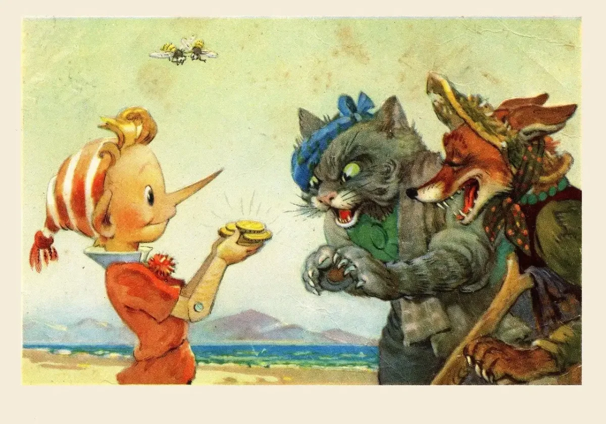 Буратино и золотой ключик кот Базилио