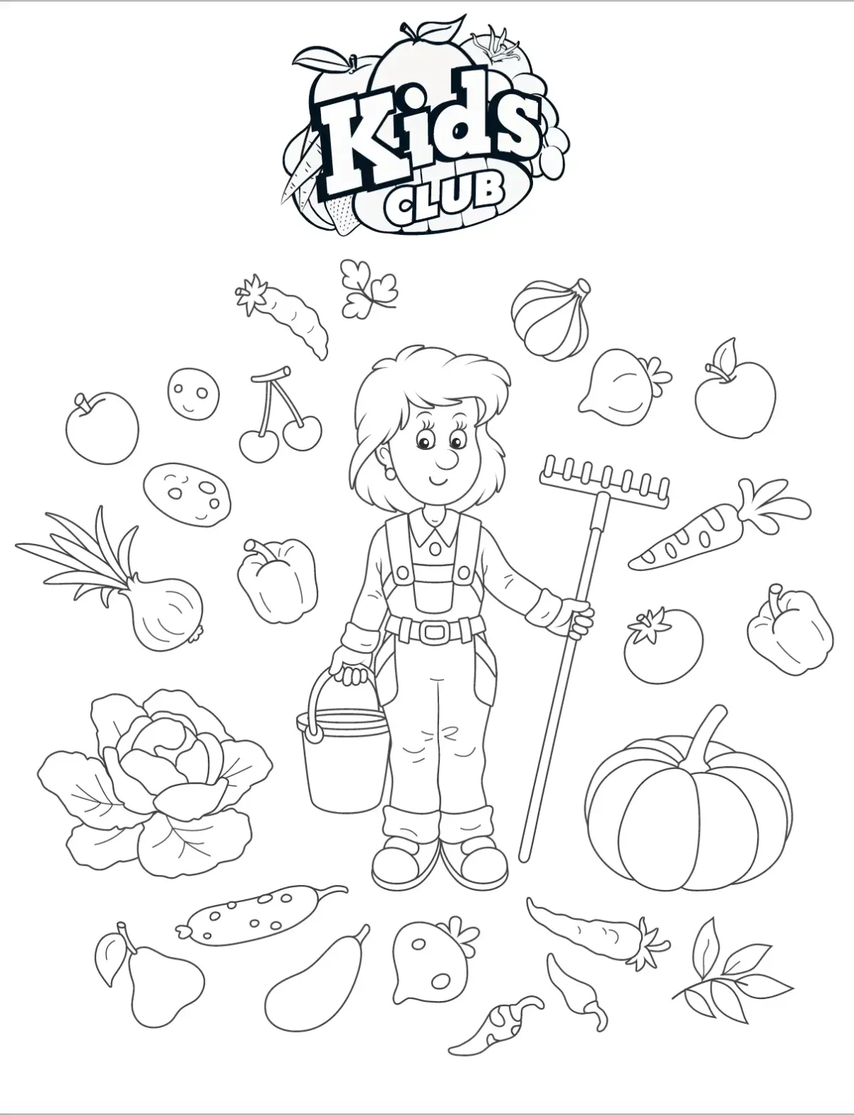 Раскраска для девочек ягоды