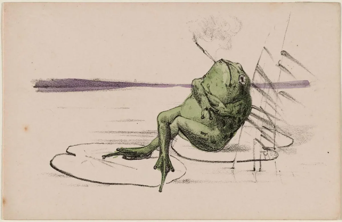 Frog on a Lilypad drawing