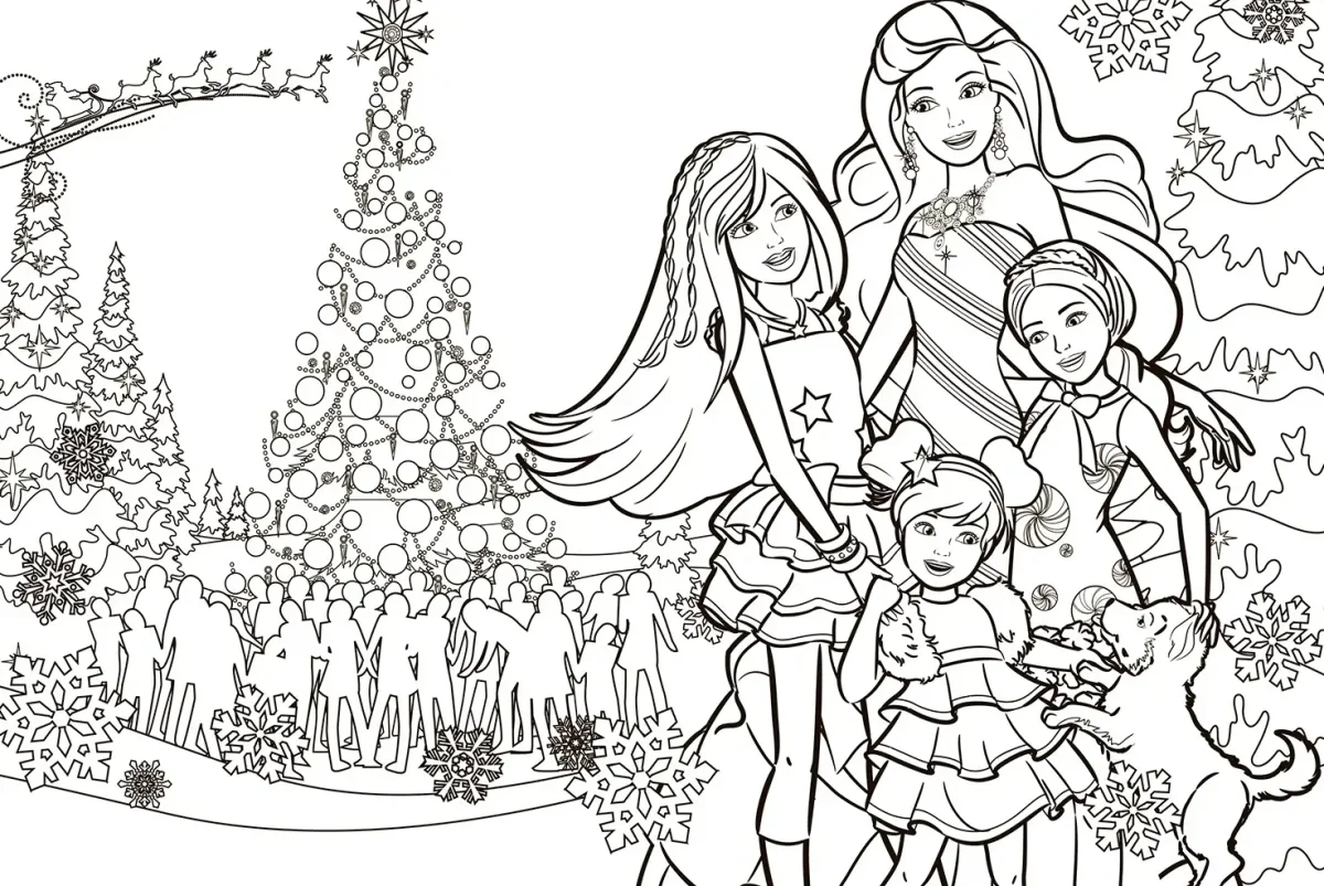 Раскраска семья за столом