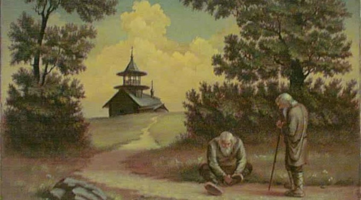 Картина монах и юноша