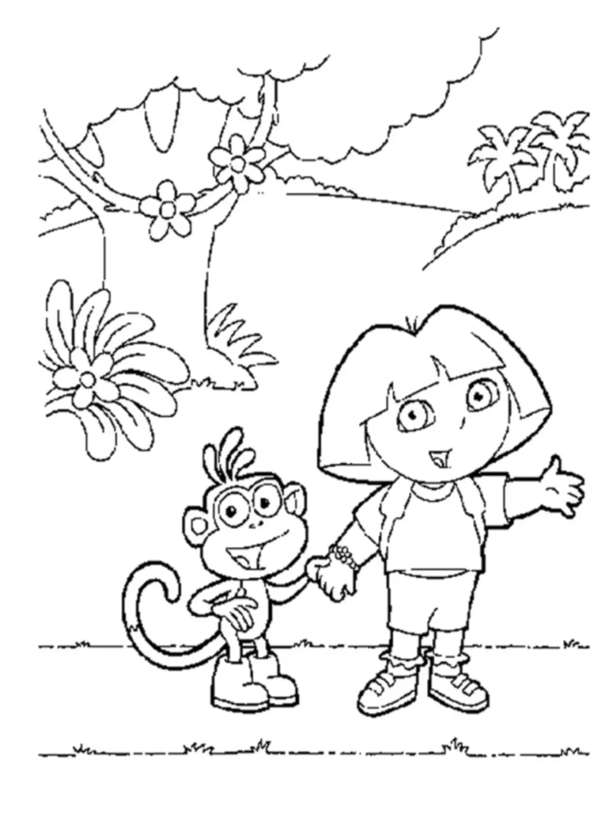 Раскраска Дора