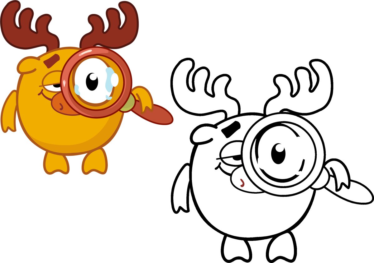 Раскраска смешарики цветная