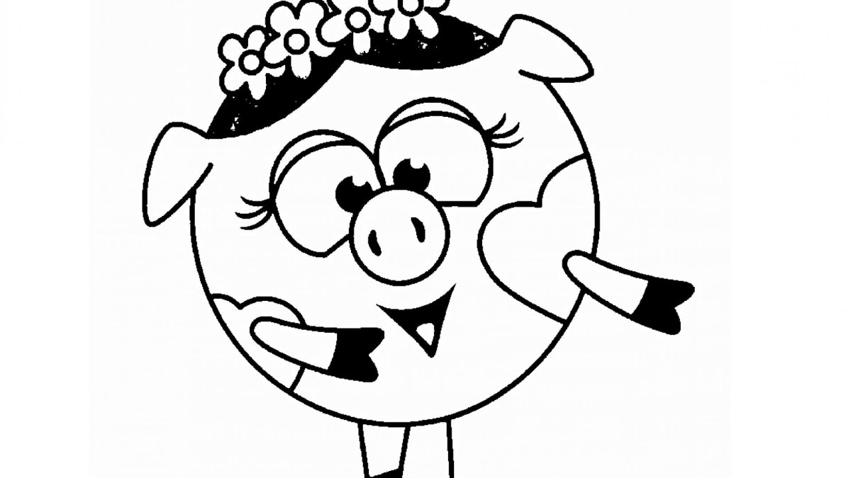 Печать раскраски Смешарики Крош