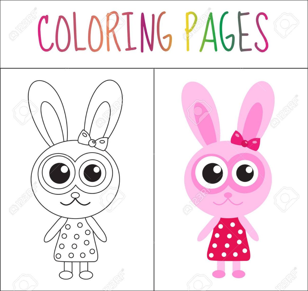 Заяц и Зайчонок раскраска