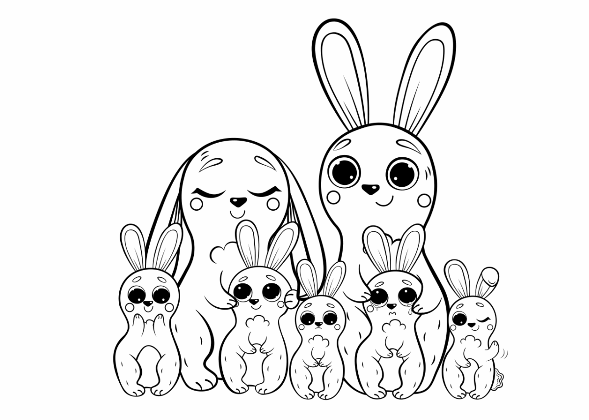 Раскраски Hare's Family