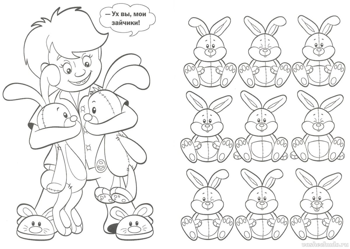 Раскраска зайчик