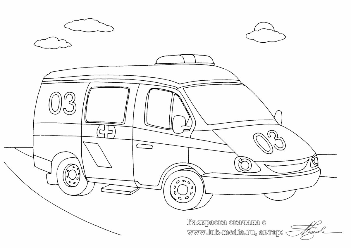 Раскраска скорой помощи