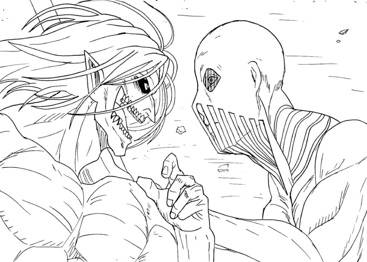 Раскраска атака титанов бронированный Титан