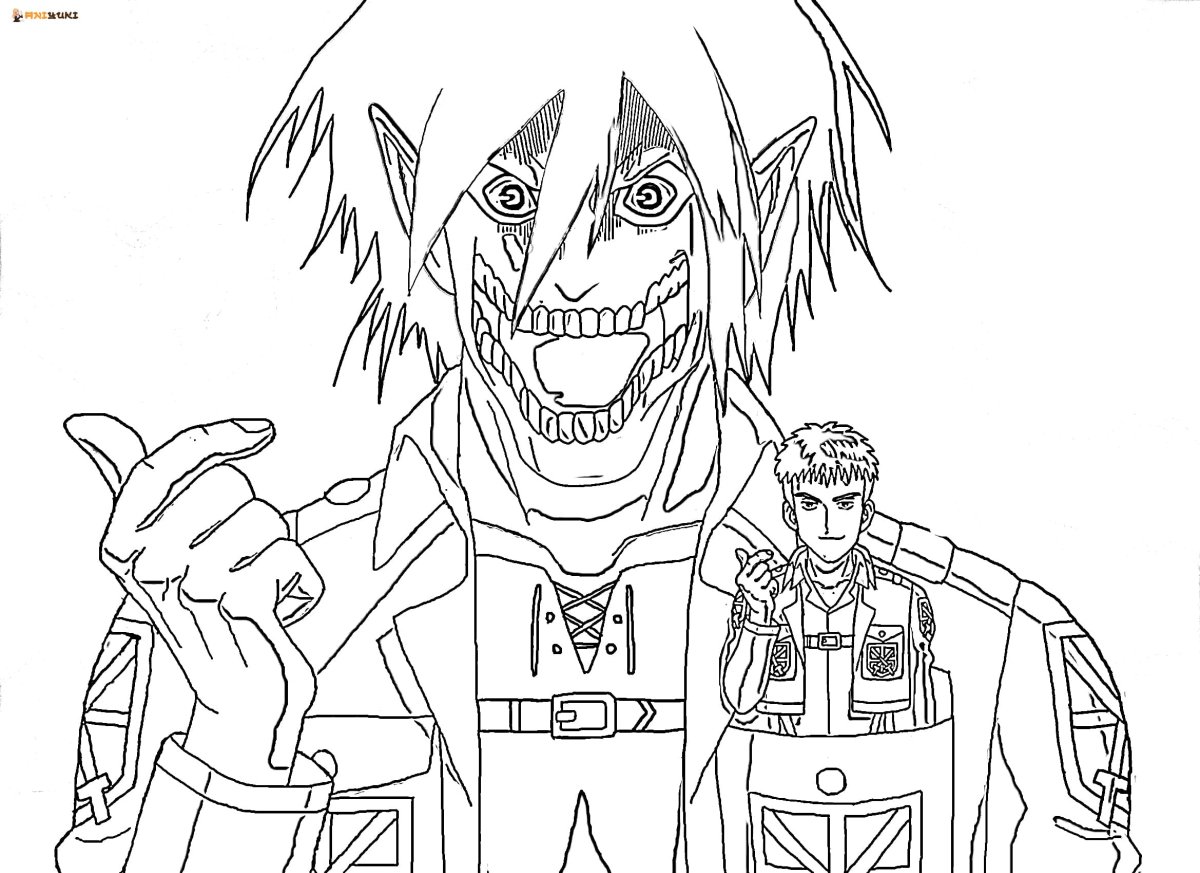 Раскраски аниме персонажей атака титанов
