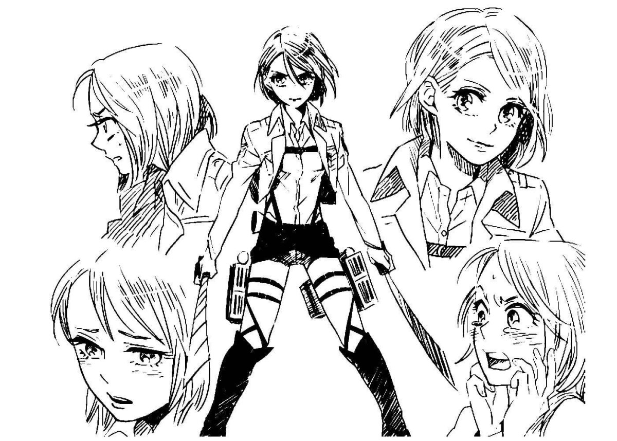 Раскраски из аниме атака титанов
