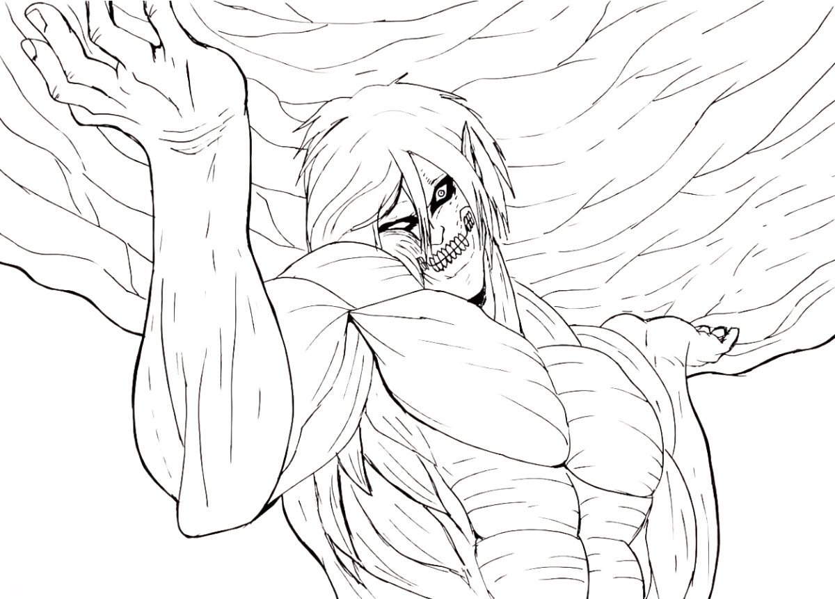 Раскраска атака титанов Энни