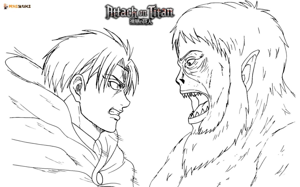 Леви и Титан раскраска