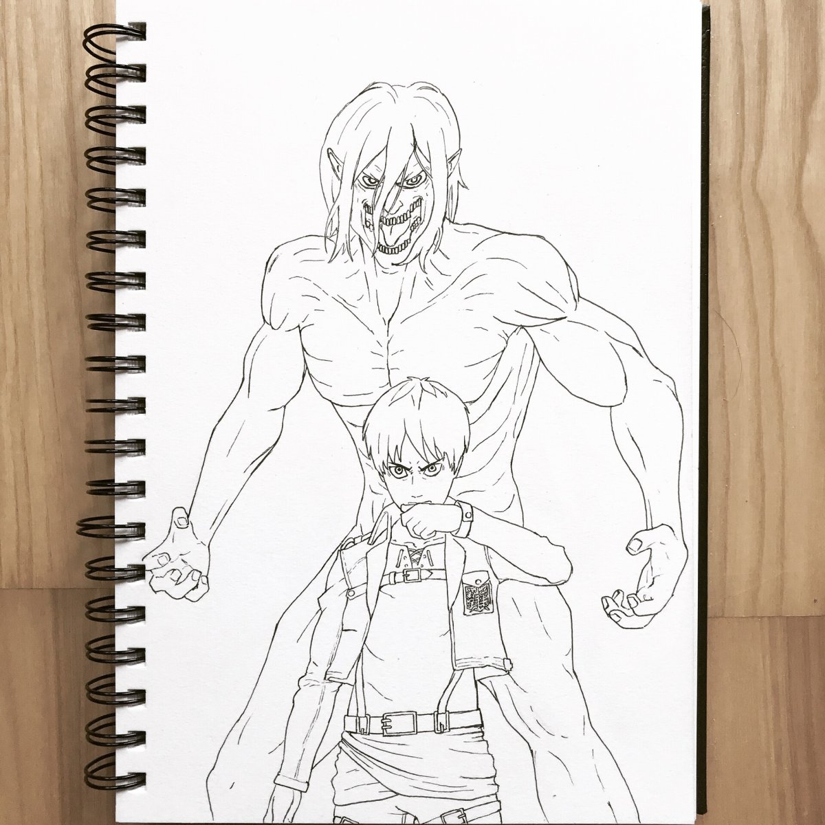 Эрен Титан карандашом