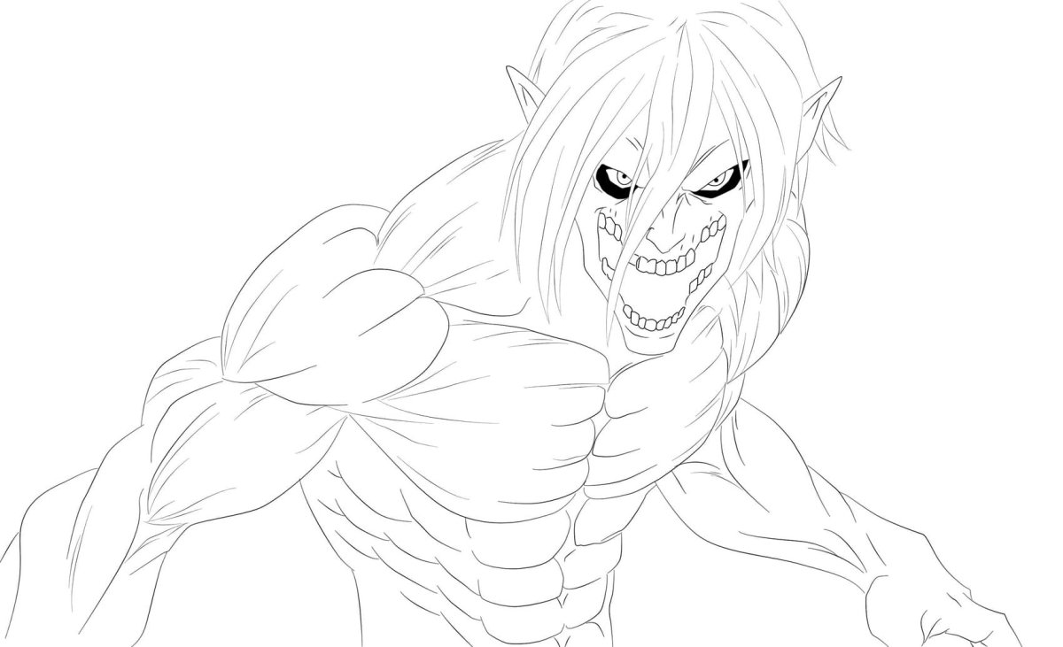 Эрен Титан раскраска