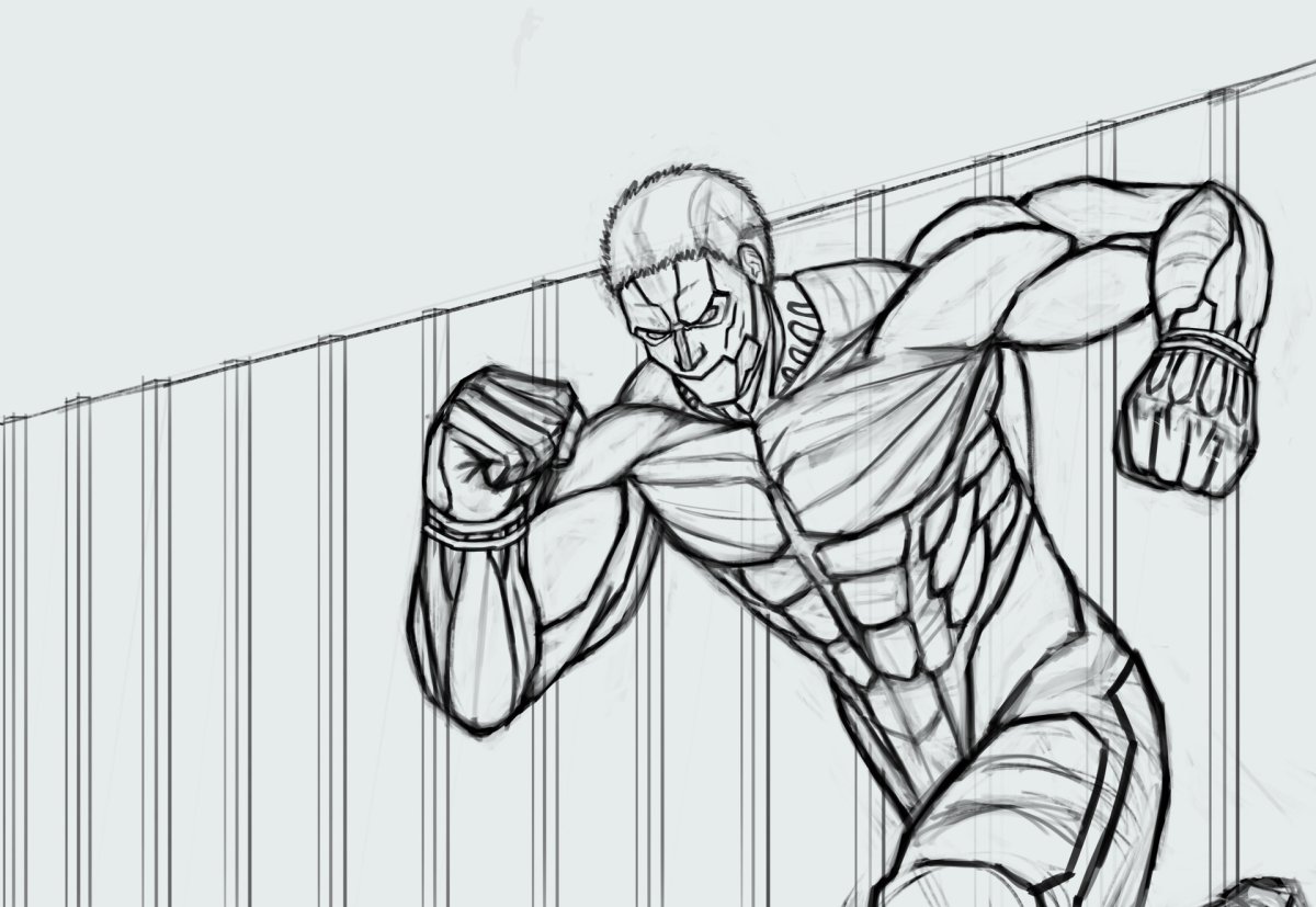 Бронированный Титан карандашом