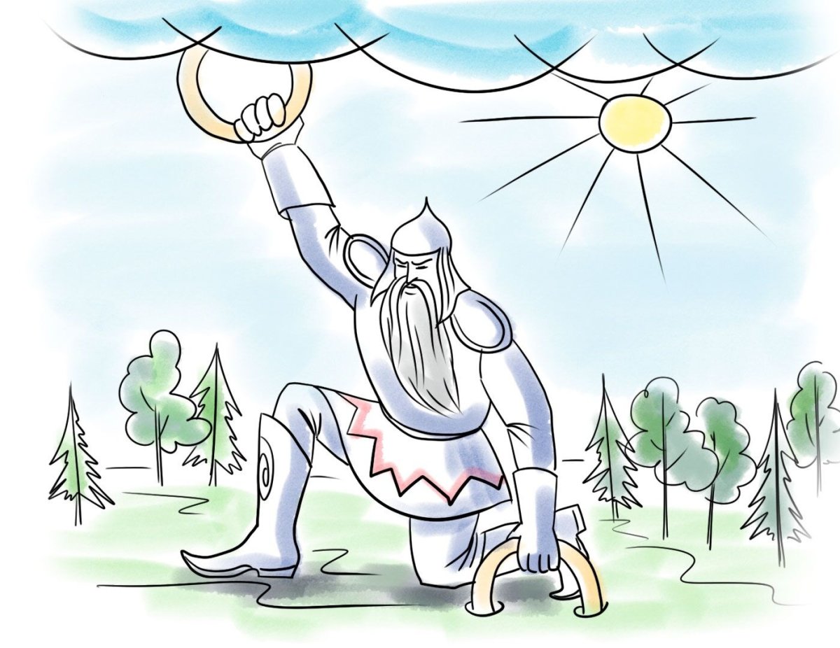 Билибин Илья Муромец и Святогор