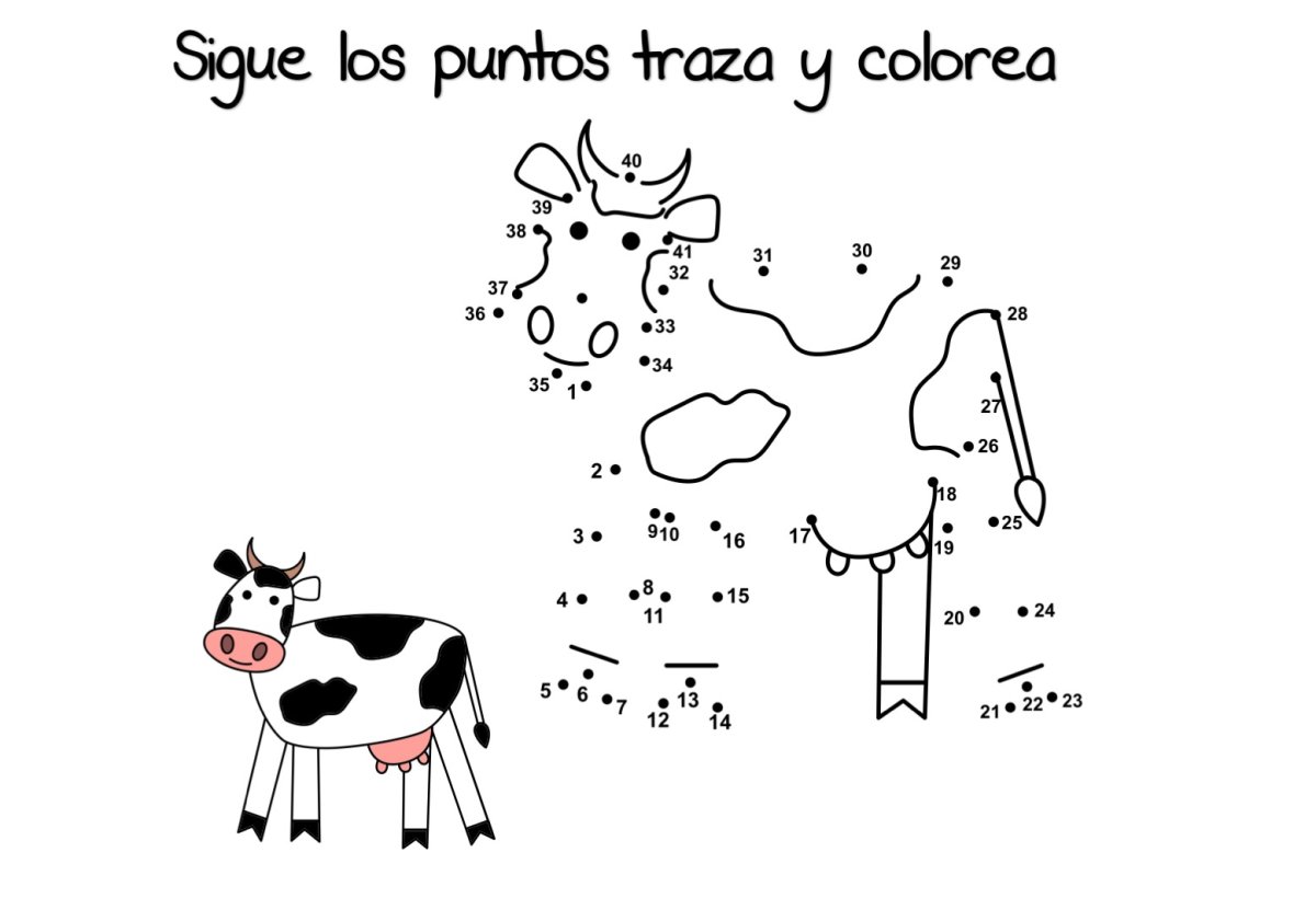 Корова по цифрам для детей